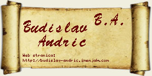 Budislav Andrić vizit kartica